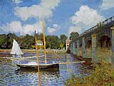 Claude Monet Famous Paintings - The Road Bridge at Argenteuil 1